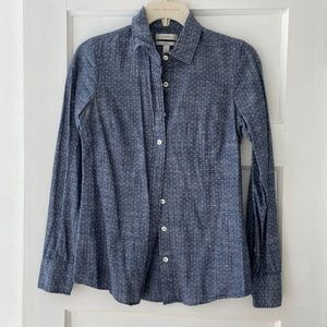 J. Crew Chambray Button Down with polka dots